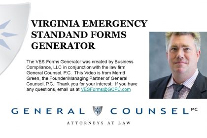 Link to video on what, why and how the VES Forms Generator helps Virginia Employers comply with COVID-19 Emergency Temporary Standard (16VAC25-220)