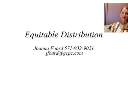 Video explaining what Equitable Distribution means in Virginia Divorce
