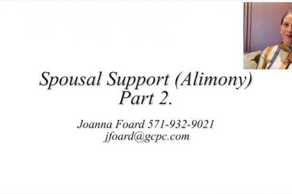 Video 2 of 2 about Spousal Support in Virginia Divorce